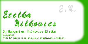 etelka milkovics business card